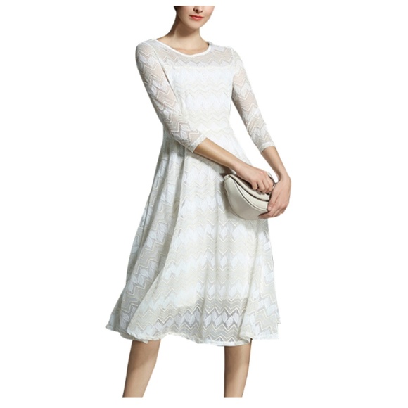 white aline midi dress